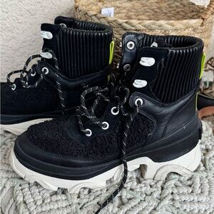 Sorel Black and White High-Top Sneakers